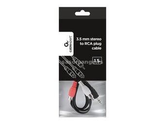 3.5 mm stereo to RCA plug cable, 1.5 m