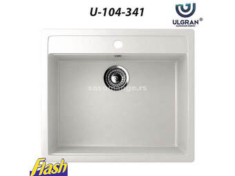 Granitna sudopera usadna kvadratna - ULGRAN - U-104 - (5 boja) 341 - ULTRA BELA
