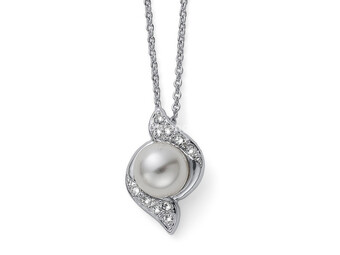 Ženski oliver weber bun crystal perl lančić sa belim swarovski perla priveskom ( 12025 )