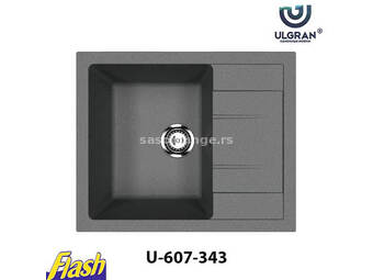 Granitna sudopera usadna kvadratna - ULGRAN - U-607 343 - ANTRACIT