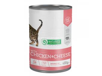 Nature's Protection konzerva za mačke - Chicken&amp;Cheese 400g