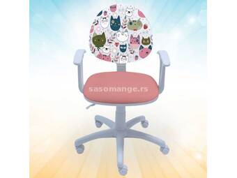 Dečija radna stolica Smart White Cats