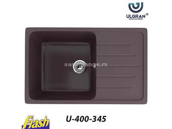 Granitna sudopera usadna kvadratna - ULGRAN - U-400 - (6 boja) 345 - ČOKOLADA