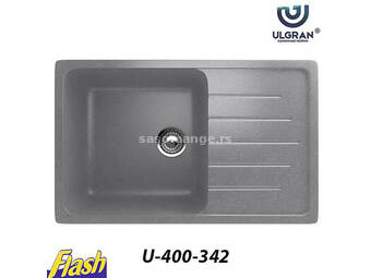 Granitna sudopera usadna kvadratna - ULGRAN - U-400 - (6 boja) 342 - GRAFIT