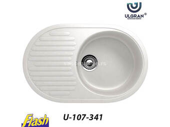 Granitna sudopera usadna okrugla - ULGRAN - U-107 - (4 boje) 341 - ULTRA BELA