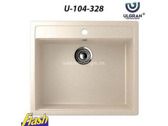 Granitna sudopera usadna kvadratna - ULGRAN - U-104 - (5 boja) 328 - BEŽ