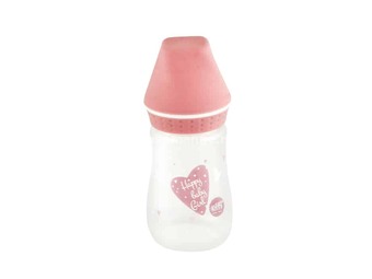 ELFI Plastična flašica sa silikonskom cuclom SWEET BABY, 125 ml - Roze