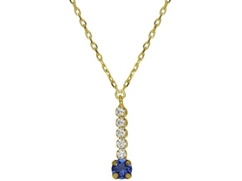 Victoria cruz shine sapphire gold ogrlica sa swarovski kristalima ( a4668-08dg )