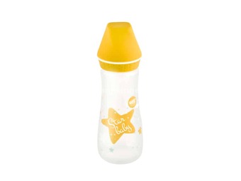 ELFI Plastična flašica sa silikonskom cuclom SWEET BABY, 250 ml - Žuta