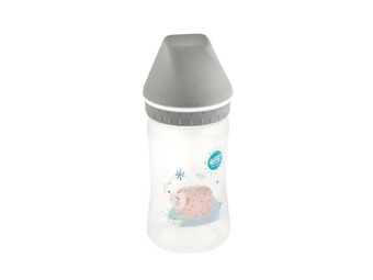 ELFI Plastična flašica sa širokim otvorom USPAVANA ŠUMA, 250 ml Jež - Siva