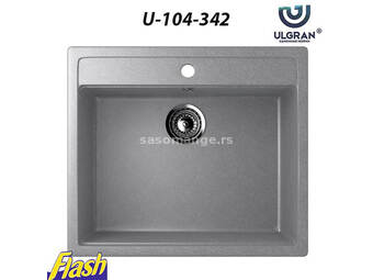 Granitna sudopera usadna kvadratna - ULGRAN - U-104 - (5 boja) 342 - GRAFIT