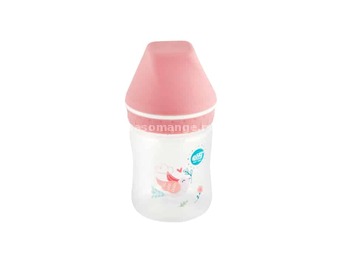 ELFI Plastična flašica sa širokim otvorom USPAVANA ŠUMA, 125 ml Ptičica - Roze
