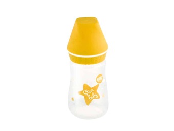 ELFI Plastična flašica sa silikonskom cuclom SWEET BABY, 125 ml - Žuta