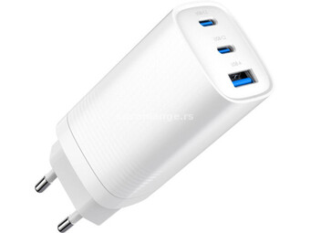 Gembird TA-UC-PDQC65-01-W 3-port 65 W GaN USB PowerDelivery fast charger, white