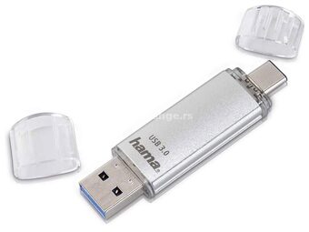 Hama 64Gb USB Flash Drive with USB 3.0 &amp; USB 3.1 Type-C Silver