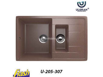 Granitna sudopera usadna kvadratna dupla - ULGRAN - U-205 - (6 boja) 307 - TERAKOTA