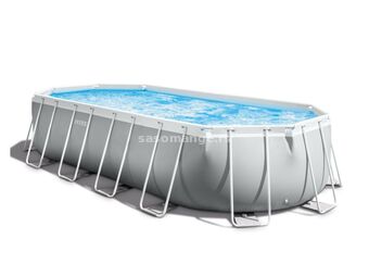 INTEX veliki porodični bazen sa pumpom/ merdevina/ pvc 6.1m x 3.05m x 1.22m prism frame oval pool...