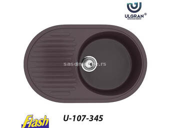 Granitna sudopera usadna okrugla - ULGRAN - U-107 - (4 boje) 345 - ČOKOLADA