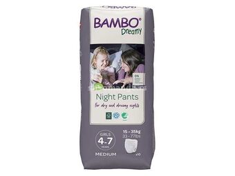 BAMBO NATURE - Pelene noćne gaćice -Bambo Dreamy Ž 4-7god (15-35 kg)