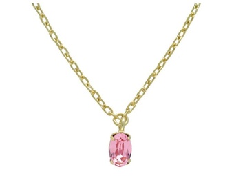 Victoria cruz gemma pink gold ogrlica sa swarovski kristalima ( a4514-26dg )