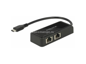 DELOCK 63927 USB-C 3.1 Gen 1 UTP Converter 2x 1Gbps black