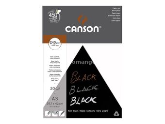 CANSON Blok a3 240g 20 lista black 38 200377112