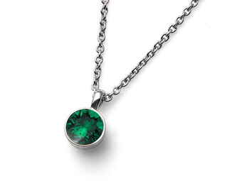 Ženski oliver weber uno emerald lančič sa zelenim kristalnim priveskom ( 11740.205 )