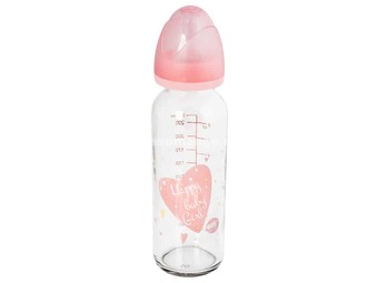 ELFI Staklena flašica SWEET BABY, 240 ml - Roze