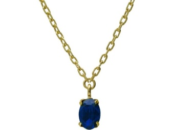 Victoria cruz gemma sapphire gold ogrlica sa swarovski kristalima ( a4514-08dg )