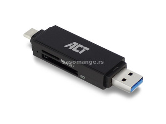 ACT CONNECTIVITY AC6375 USB-C/USB-A card reader SD/micro SD kártyákhoz