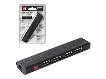 Defender USB Hub 4 port 2.0 Black Quadro Promt