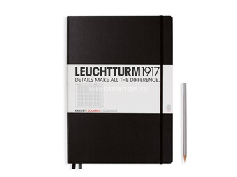 LE NOTEBOOK MASTER A4+ HARDCOVER 233 PG SQUARED BLACK