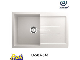 Granitna sudopera usadna kvadratna - ULGRAN - U-507 - (5 boja) 341 - ULTRA BELA