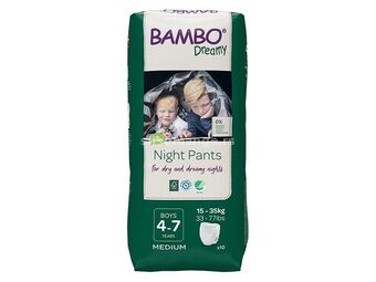 BAMBO NATURE - Bambo Dreamy noćne gaćice M 4-7 god/ (15-35 kg)