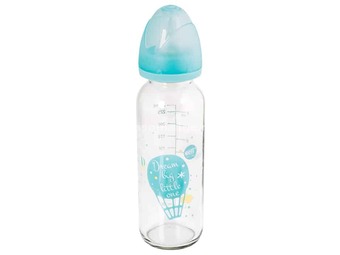 ELFI Staklena flašica SWEET BABY, 240 ml - Plava
