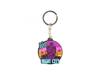 Jinx Cyberpunk 2077 Visit Night City PVC Keychain Multicolor ( 038894 )