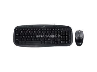 GENIUS Žična tastatura i miš SMART KM-200 (Crna) USB Membranski tasteri SRB (YU)