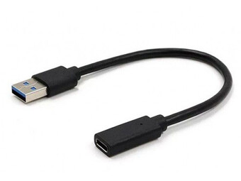 Gembird A-USB3-AMCF-01 USB 3.1 AM to Type-C female adapter cable, 10 cm, black