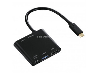 HAMA Adapter 4-u-1: USB-C na 2xUSB 3.1 + USB-C + HDMI 135729
