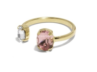 Victoria cruz gemma pink gold prsten sa swarovski kristalima ( a4510-26da )