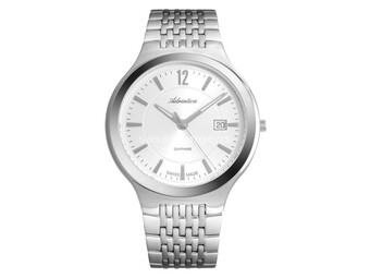Muški adriatica premiere quartz beli srebrni elegantni ručni sat sa srebrnim metalnim kaišem ( a8...