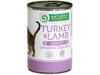 Nature's Protection konzerva za mačke - Sensitive digestion Turkey&amp;Lamb 400g