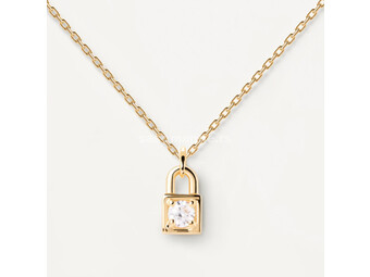 Ženska pd paola padlock zlatna ogrlica sa pozlatom 18k ( co01-487-u )