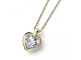 Ženski oliver weber heart small crystal zlatni lančić sa belim swarovski kristalnim priveskom ( 1...
