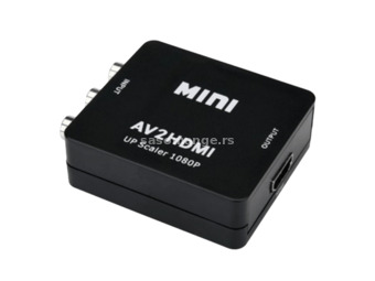 FAST ASIA adapter-konverter AV kompozitni (3xRCA) na HDMI 1080p (3ž/ž) (Crni) RCA 3x - ženski HDM...
