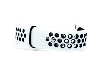 MYBANDZ L%gzQ silicone watch strap Apple Watch 42-44mm white-black