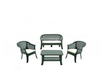 Green Bay baštenski set - sto + 2 stolice + dvosed - zeleni veranda ( 031481 )