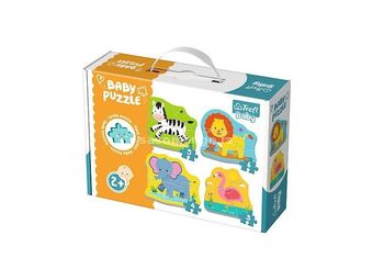 TREFL Puzzle baby safari - 4 puzzle (3/4/5/6 delova)