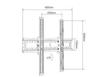 Xstand nosac za TV/ 32"- 55"/tilt/nagib 12/vesa do 400x400/težina do 50kg/5cm od zida/crn ( Til...