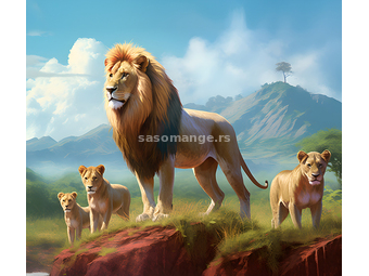 OUTLET - Lavovi - lions family 261x229 - Super premium
